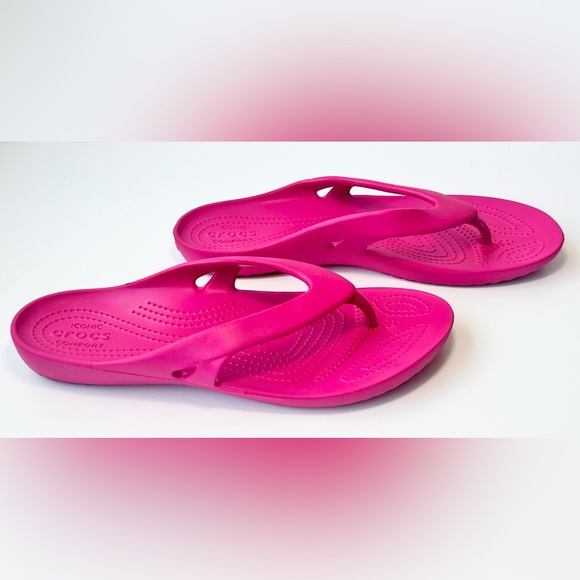 CROCS Kadee II Flip Flop Sandals Women’s Size 10 Pink EUC - Picture 6 of 7
